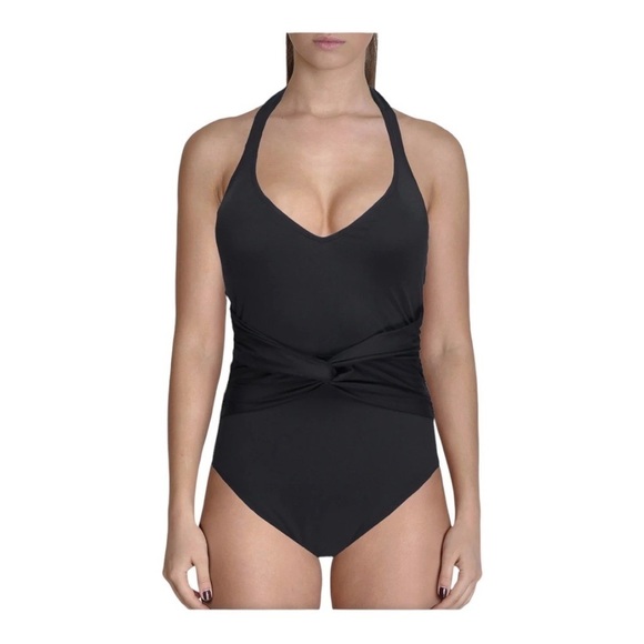 Bleu Rod Beattie Twist Front One Piece Black NWOT - Picture 1 of 6